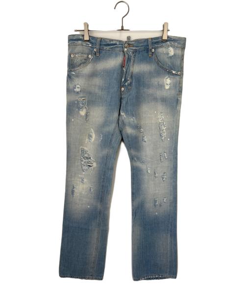 DSQUARED2（ディースクエアード）DSQUARED2 (ディースクエアード) ダメージ加工デニムパンツ インディゴ サイズ:48の古着・服飾アイテム