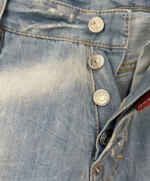 DSQUARED2（ディースクエアード）DSQUARED2 (ディースクエアード) ダメージ加工デニムパンツ インディゴ サイズ:48の古着・服飾アイテム