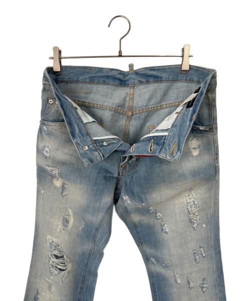 DSQUARED2（ディースクエアード）DSQUARED2 (ディースクエアード) ダメージ加工デニムパンツ インディゴ サイズ:48の古着・服飾アイテム