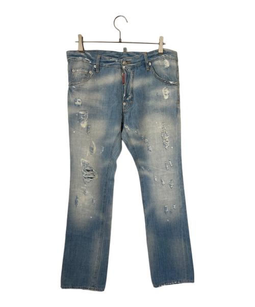 DSQUARED2（ディースクエアード）DSQUARED2 (ディースクエアード) ダメージ加工デニムパンツ インディゴ サイズ:48の古着・服飾アイテム