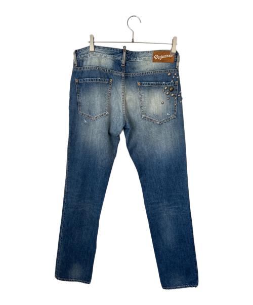 DSQUARED2（ディースクエアード）DSQUARED2 (ディースクエアード) ビッグスタッズデニムパンツ インディゴ サイズ:48の古着・服飾アイテム