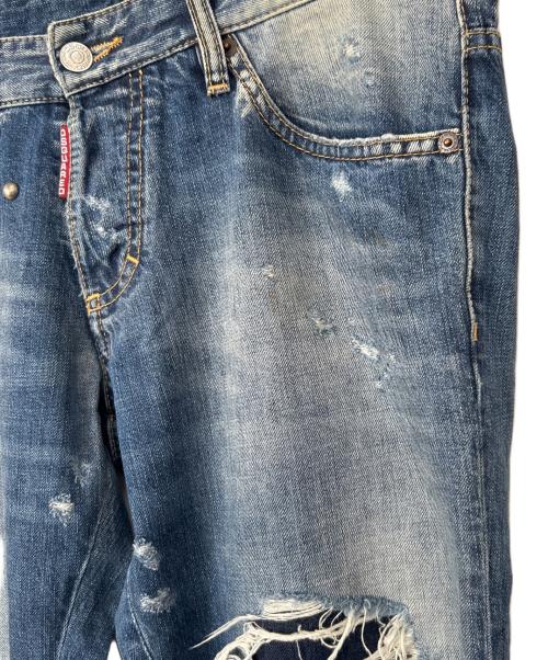 DSQUARED2（ディースクエアード）DSQUARED2 (ディースクエアード) ビッグスタッズデニムパンツ インディゴ サイズ:48の古着・服飾アイテム