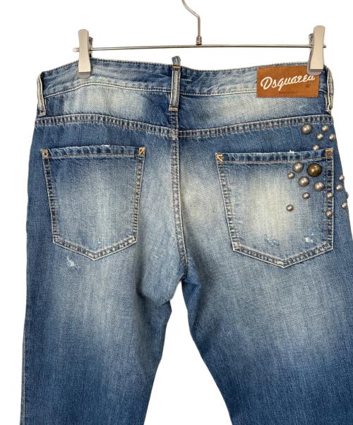 DSQUARED2（ディースクエアード）DSQUARED2 (ディースクエアード) ビッグスタッズデニムパンツ インディゴ サイズ:48の古着・服飾アイテム