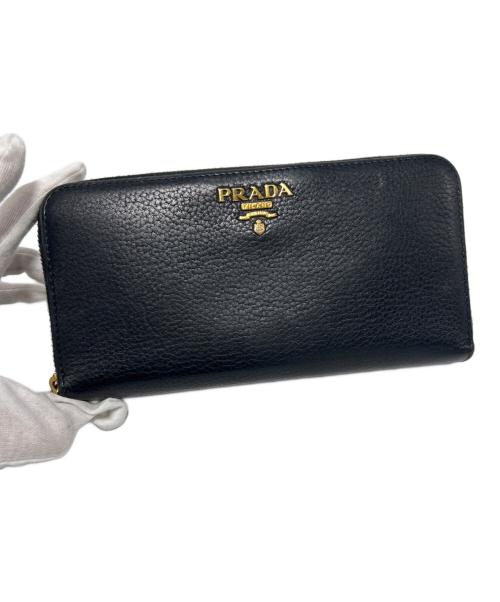 PRADA（プラダ）PRADA (プラダ) ラウンドファスナー財布 ブラックの古着・服飾アイテム