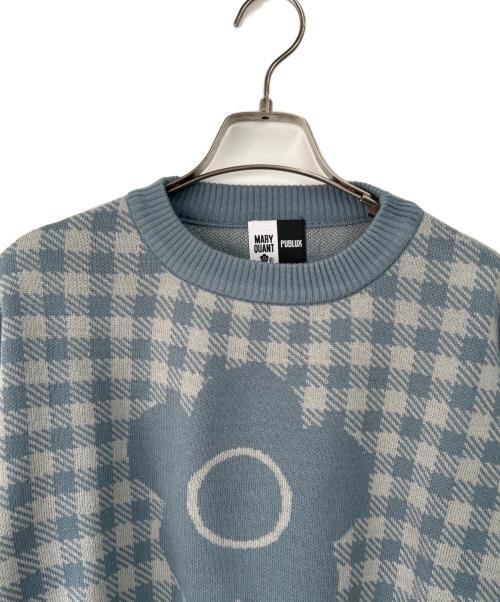 PUBLUX（パブリュクス）PUBLUX (パブリュクス) MARY QUANT (マリークヮント) 厚手ニット ブルー サイズ:Fの古着・服飾アイテム
