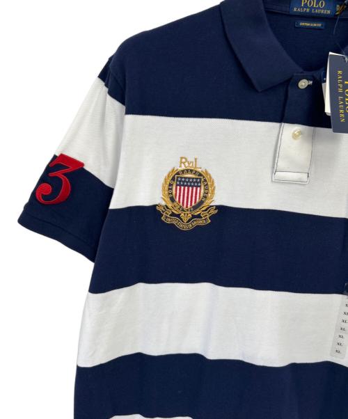 POLO RALPH LAUREN（ポロ・ラルフローレン）POLO RALPH LAUREN (ポロ・ラルフローレン) ポロシャツ ネイビー×ホワイト サイズ:XL 未使用品の古着・服飾アイテム