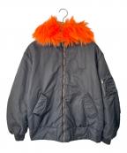 ELVIRAエルビラ）の古着「リバーシブルジャケット」｜ブラック/グリーン×オレンジ