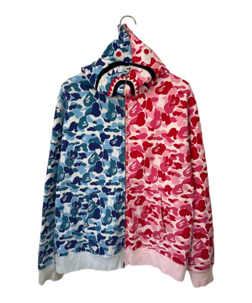 A BATHING APE（ア ベイシング エイプ）A BATHING APE (ア ベイシング エイプ) ジップパーカー ブルー×レッド サイズ:2XLの古着・服飾アイテム