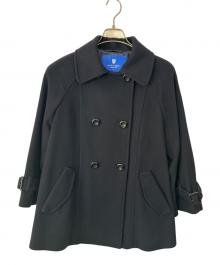 BLUE LABEL CRESTBRIDGE（ブルーレーベルクレストブリッジ）の古着「スペリオルメルトンケープコート」｜ネイビー