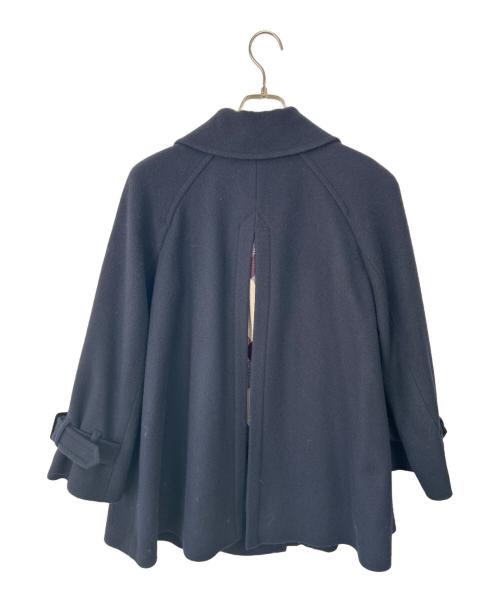 BLUE LABEL CRESTBRIDGE（ブルーレーベルクレストブリッジ）BLUE LABEL CRESTBRIDGE (ブルーレーベルクレストブリッジ) スペリオルメルトンケープコート ネイビー サイズ:38の古着・服飾アイテム