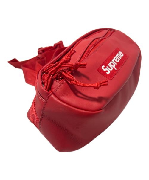 SUPREME（シュプリーム）SUPREME (シュプリーム) レザーウエストバッグ レッドの古着・服飾アイテム