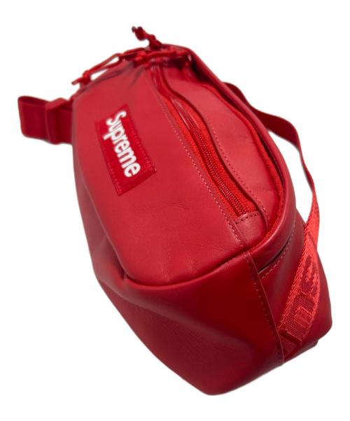 SUPREME（シュプリーム）SUPREME (シュプリーム) レザーウエストバッグ レッドの古着・服飾アイテム