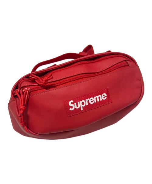 SUPREME（シュプリーム）SUPREME (シュプリーム) レザーウエストバッグ レッドの古着・服飾アイテム