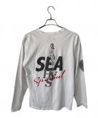 Hysteric Glamour×WIND AND SEAヒステリックグラマー×ウィンダンシー）の古着「ロングスリーブカットソー」｜ホワイト