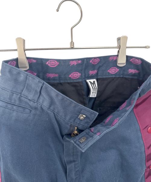 Dickies（ディッキーズ）Dickies (ディッキーズ) MYne MIHARA YASUHIRO (マイン ミハラヤスヒロ) サイドスナップパンツ ネイビー×パープル サイズ:Sの古着・服飾アイテム