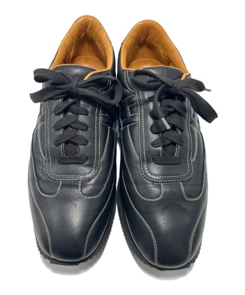 HERMES（エルメス）HERMES (エルメス) クイックレザースニーカー ブラック サイズ:43.5の古着・服飾アイテム