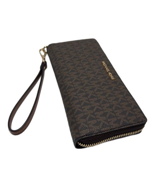 MICHAEL KORS（マイケル・コース）MICHAEL KORS (マイケル・コース) ラウンドファスナー財布 ブラウンの古着・服飾アイテム