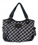 BURBERRY BLUE LABELバーバリー ブルー レーベル）の古着「ハンドバッグ」｜ブラック×ネイビー×ベージュ