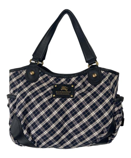 BURBERRY BLUE LABEL（バーバリー ブルー レーベル）BURBERRY BLUE LABEL (バーバリー ブルー レーベル) ハンドバッグ ブラック×ネイビー×ベージュの古着・服飾アイテム