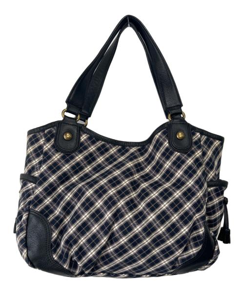 BURBERRY BLUE LABEL（バーバリー ブルー レーベル）BURBERRY BLUE LABEL (バーバリー ブルー レーベル) ハンドバッグ ブラック×ネイビー×ベージュの古着・服飾アイテム