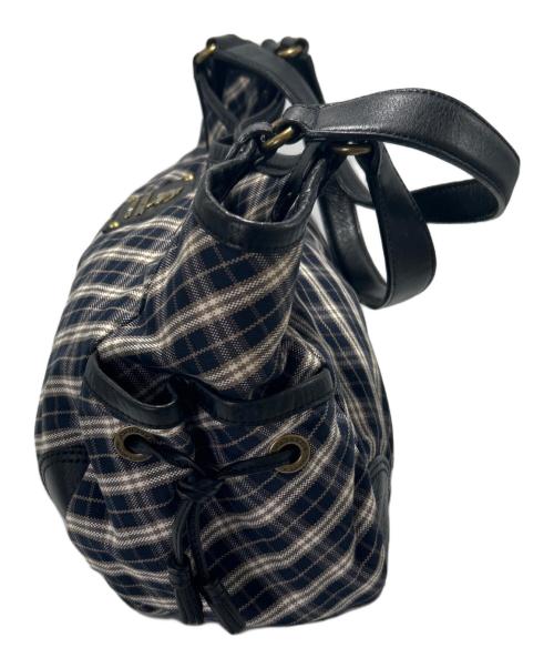 BURBERRY BLUE LABEL（バーバリー ブルー レーベル）BURBERRY BLUE LABEL (バーバリー ブルー レーベル) ハンドバッグ ブラック×ネイビー×ベージュの古着・服飾アイテム