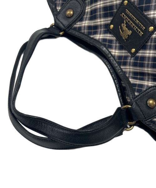 BURBERRY BLUE LABEL（バーバリー ブルー レーベル）BURBERRY BLUE LABEL (バーバリー ブルー レーベル) ハンドバッグ ブラック×ネイビー×ベージュの古着・服飾アイテム