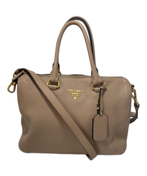 PRADA（プラダ）PRADA (プラダ) 2WAYショルダーバッグ ベージュの古着・服飾アイテム