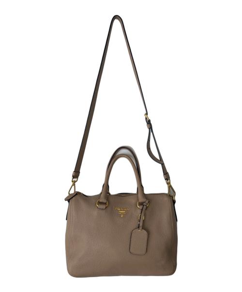 PRADA（プラダ）PRADA (プラダ) 2WAYショルダーバッグ ベージュの古着・服飾アイテム