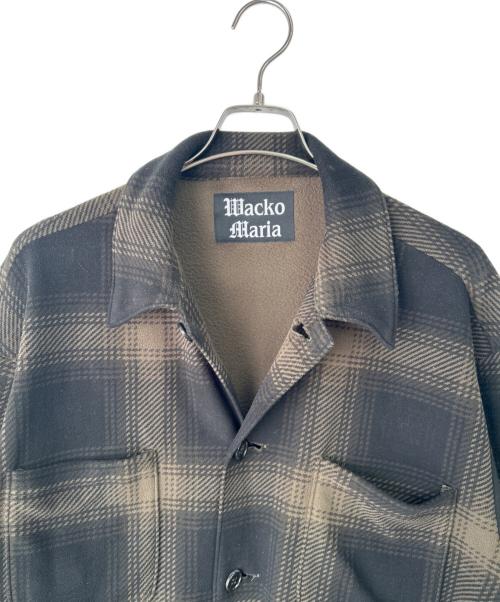WACKO MARIA（ワコマリア）WACKO MARIA (ワコマリア) チェックフリースシャツ ブラック×カーキ サイズ:Mの古着・服飾アイテム