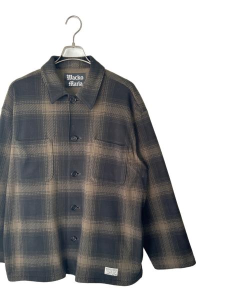 WACKO MARIA（ワコマリア）WACKO MARIA (ワコマリア) チェックフリースシャツ ブラック×カーキ サイズ:Mの古着・服飾アイテム