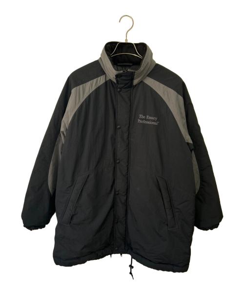 The Ennnoy Professional（ザ エンノイ プロフェッショナル）The Ennnoy Professional (ザ エンノイ プロフェッショナル) パデッドナイロンベンチコート ブラック×グレー サイズ:Lの古着・服飾アイテム