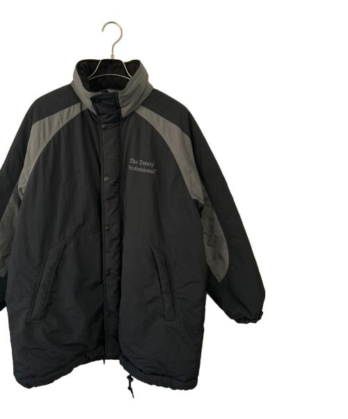 The Ennnoy Professional（ザ エンノイ プロフェッショナル）The Ennnoy Professional (ザ エンノイ プロフェッショナル) パデッドナイロンベンチコート ブラック×グレー サイズ:Lの古着・服飾アイテム