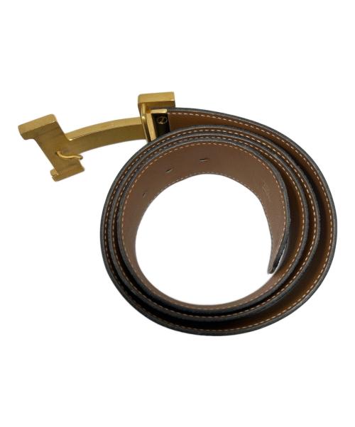 HERMES（エルメス）HERMES (エルメス) Hバックルレザーベルト ブラック×ゴールド サイズ:110の古着・服飾アイテム