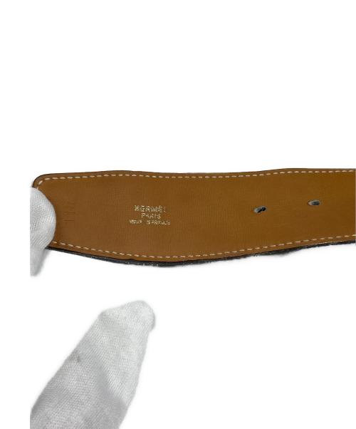 HERMES（エルメス）HERMES (エルメス) Hバックルレザーベルト ブラック×ゴールド サイズ:110の古着・服飾アイテム