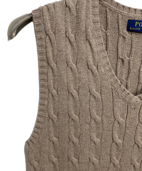 POLO RALPH LAUREN（ポロ・ラルフローレン）POLO RALPH LAUREN (ポロ・ラルフローレン) ケーブルニットベスト ベージュ サイズ:SPの古着・服飾アイテム