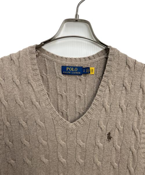 POLO RALPH LAUREN（ポロ・ラルフローレン）POLO RALPH LAUREN (ポロ・ラルフローレン) ケーブルニットベスト ベージュ サイズ:SPの古着・服飾アイテム