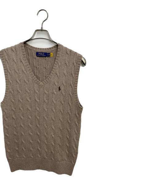 POLO RALPH LAUREN（ポロ・ラルフローレン）POLO RALPH LAUREN (ポロ・ラルフローレン) ケーブルニットベスト ベージュ サイズ:SPの古着・服飾アイテム