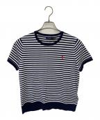 POLO RALPH LAURENポロ・ラルフローレン）の古着「半袖ニット」｜ネイビー×ホワイト