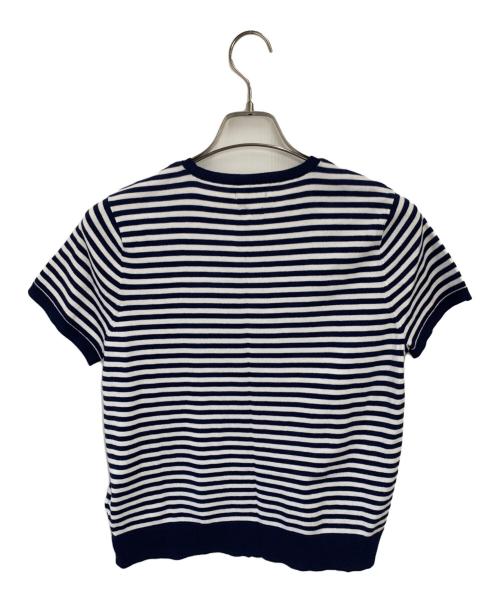 POLO RALPH LAUREN（ポロ・ラルフローレン）POLO RALPH LAUREN (ポロ・ラルフローレン) 半袖ニット ネイビー×ホワイト サイズ:Lの古着・服飾アイテム