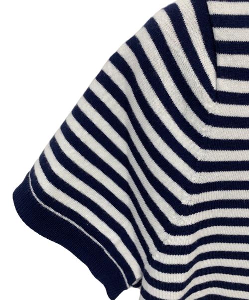 POLO RALPH LAUREN（ポロ・ラルフローレン）POLO RALPH LAUREN (ポロ・ラルフローレン) 半袖ニット ネイビー×ホワイト サイズ:Lの古着・服飾アイテム