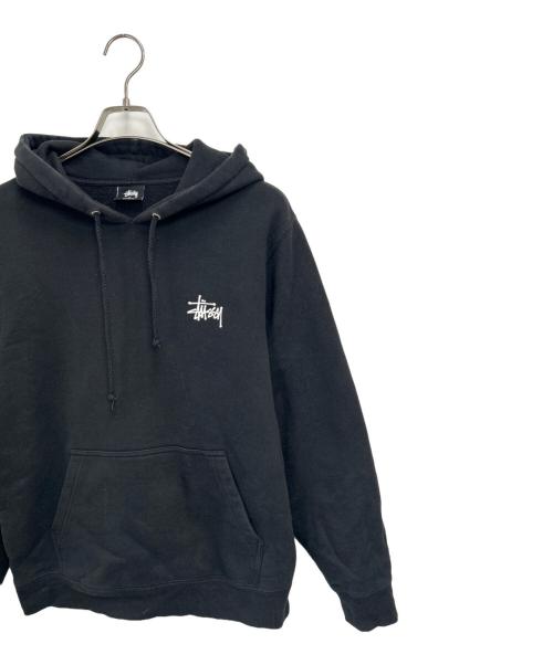 stussy（ステューシー）stussy (ステューシー) プルオーバーパーカー ブラック サイズ:Sの古着・服飾アイテム