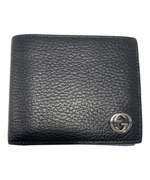 GUCCI（グッチ）GUCCI (グッチ) 2つ折り財布 ブラック×ブルーの古着・服飾アイテム
