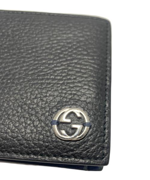 GUCCI（グッチ）GUCCI (グッチ) 2つ折り財布 ブラック×ブルーの古着・服飾アイテム