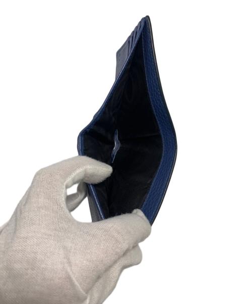 GUCCI（グッチ）GUCCI (グッチ) 2つ折り財布 ブラック×ブルーの古着・服飾アイテム