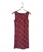 BURBERRY BLUE LABELバーバリー ブルー レーベル）の古着「ノースリーブワンピース」｜レッド