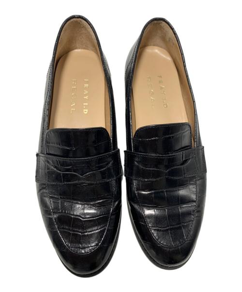 REGAL（リーガル）REGAL (リーガル) FRAY ID (フレイ アイディー) 型押しコインローファー ブラック サイズ:SIZE 37の古着・服飾アイテム