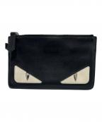 FENDIフェンディ）の古着「レザーポーチ」｜ブラック