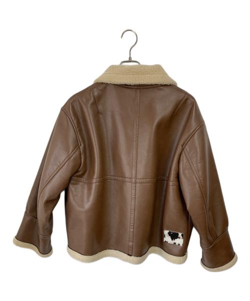 BADWAY（バッドウェイ）BADWAY (バッドウェイ) フェイクレザージャケット ブラウン サイズ:Mの古着・服飾アイテム