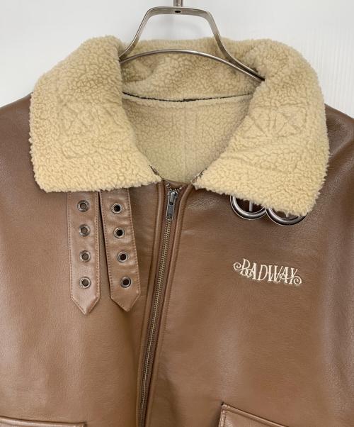 BADWAY（バッドウェイ）BADWAY (バッドウェイ) フェイクレザージャケット ブラウン サイズ:Mの古着・服飾アイテム
