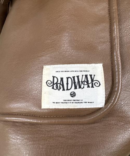 BADWAY（バッドウェイ）BADWAY (バッドウェイ) フェイクレザージャケット ブラウン サイズ:Mの古着・服飾アイテム